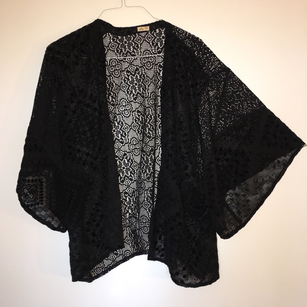 Black lace kimono